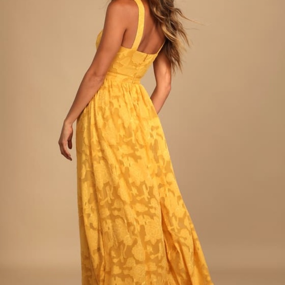 Love and Beyond Marigold Burnout Floral Maxi Dress - Picture 2 of 3